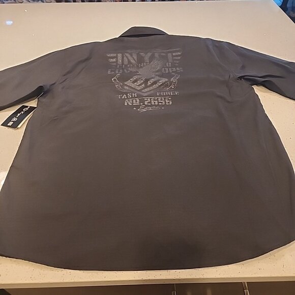 NWT Enyce Sean Combs Mens 4x Black Button Shirt Pockets Short Sleeves Graphic - Picture 8 of 8